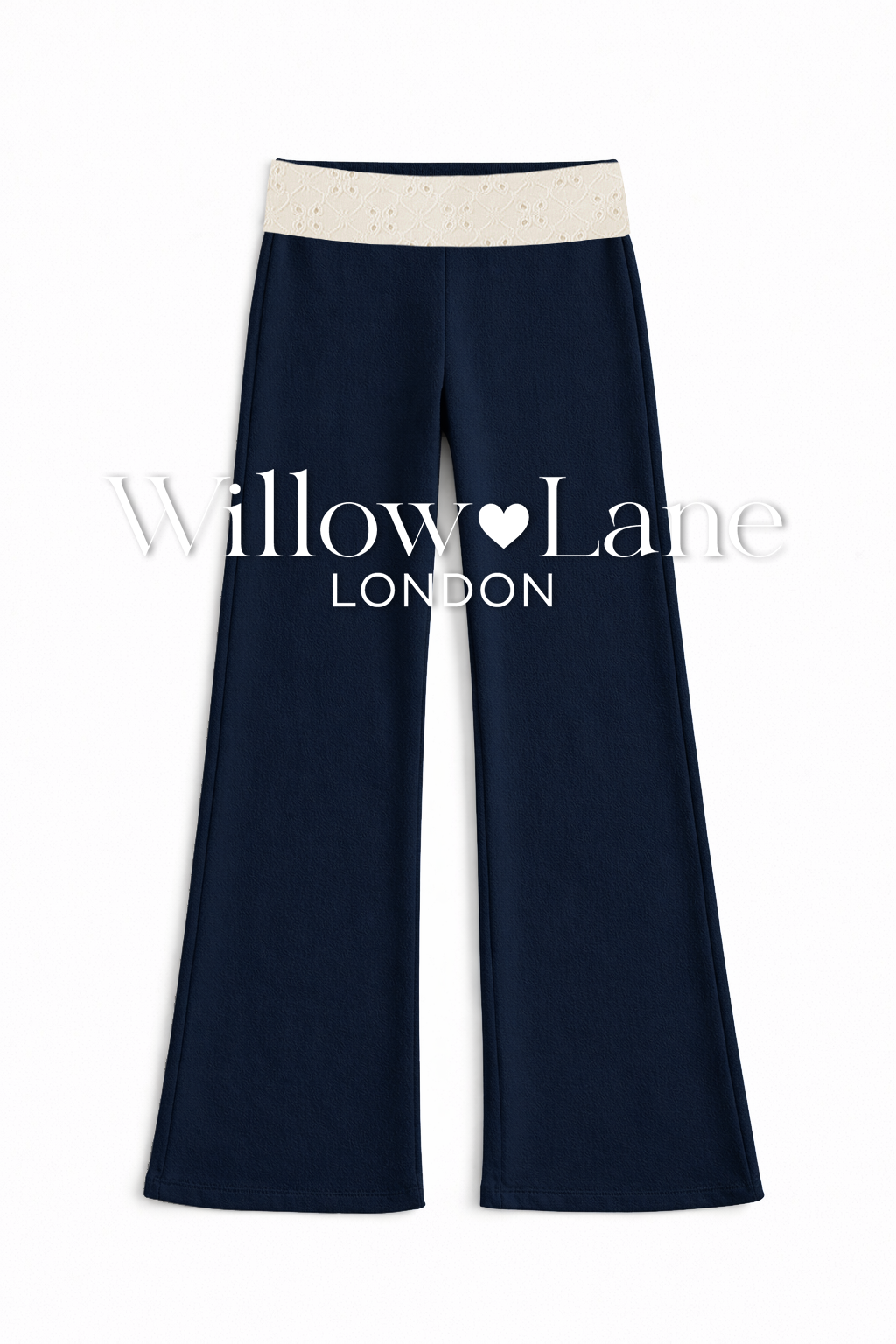 The Lola Travel Pant - Eyelet Beige