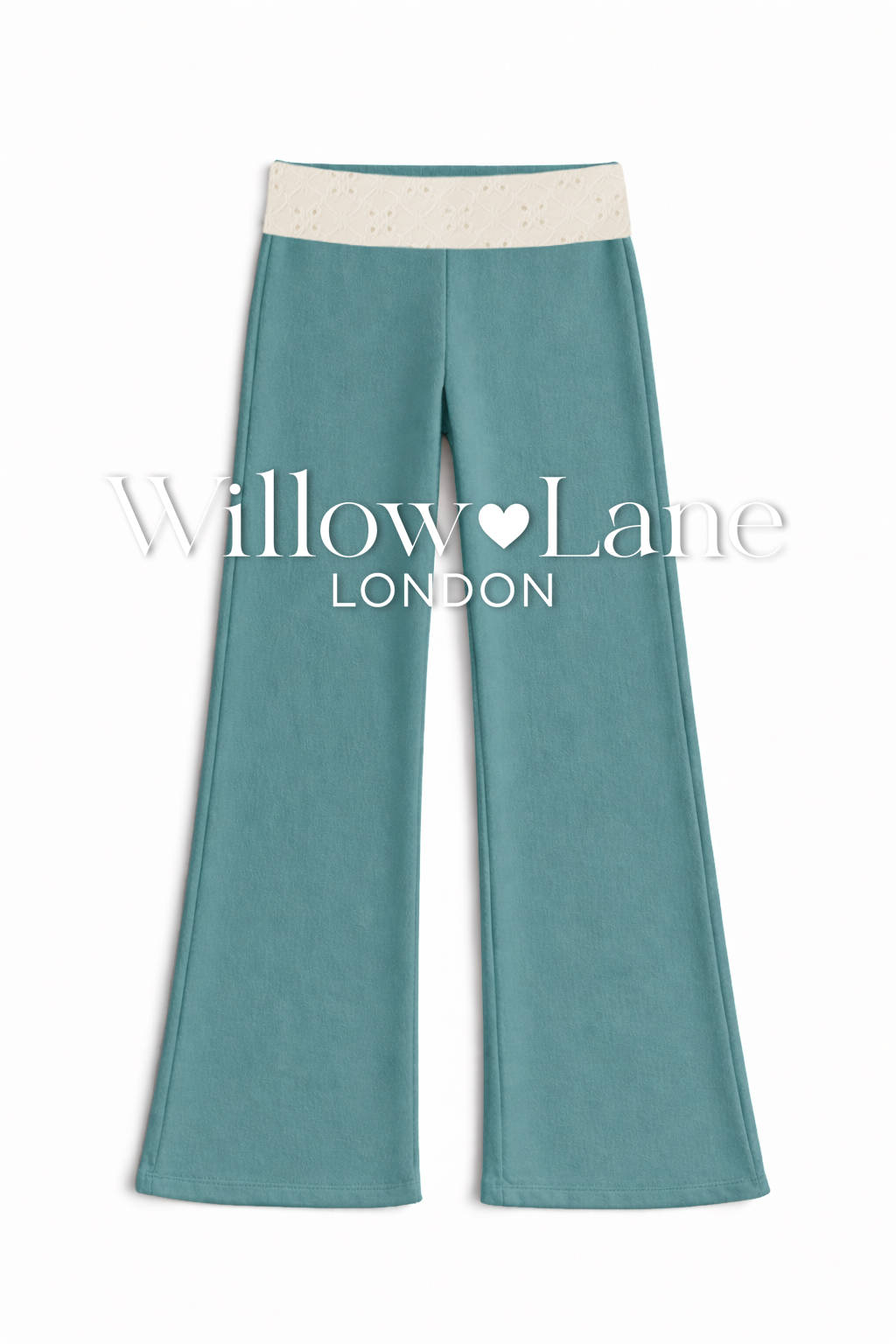 The Lola Travel Pant - Eyelet Beige