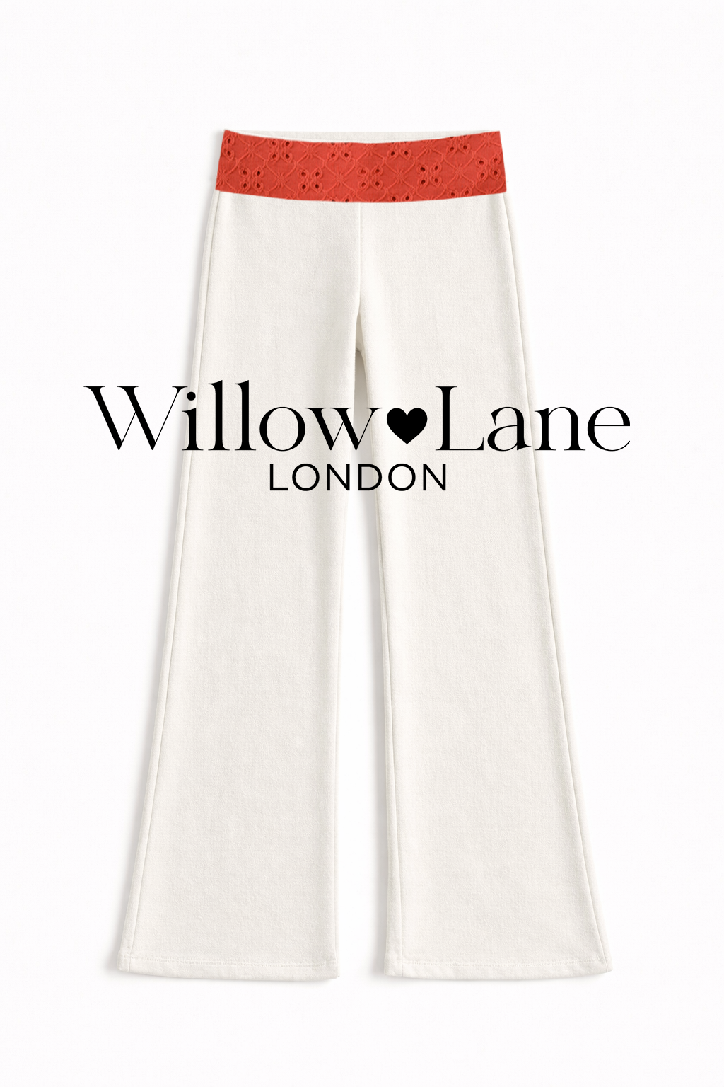 The Lola Travel Pant - Eyelet Beige